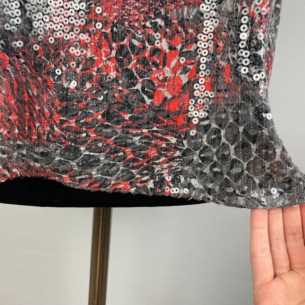 Ruby Rd. L Sequined Front Animal Print Abstract T… - image 6
